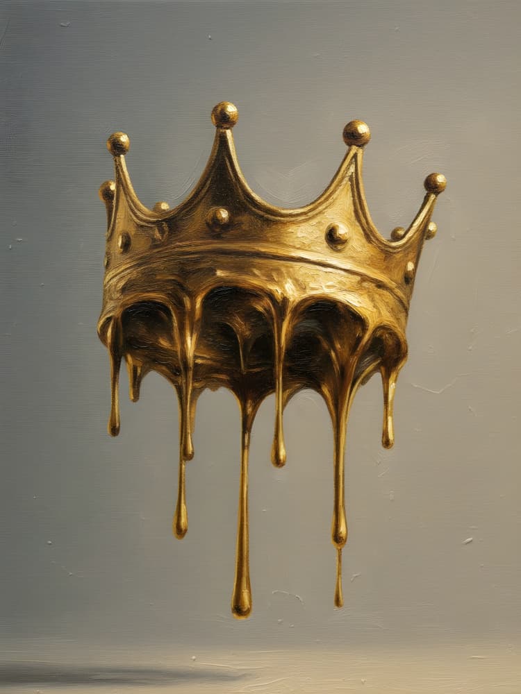 Melting Gold Crown by HUGO — canvas wall art