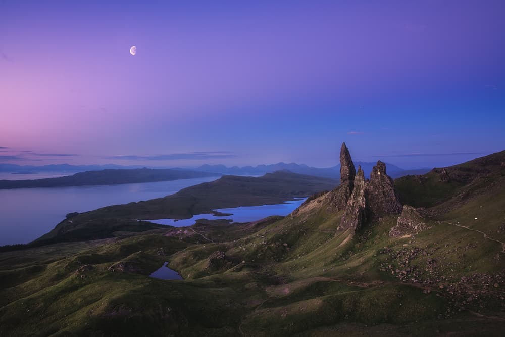 Purple Twilight Mountain Peaks by Jean Claude Castor — canvas wall art