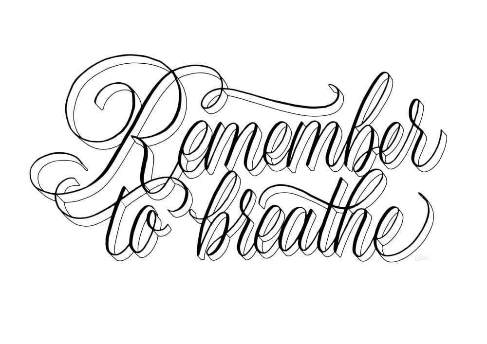 Remember to Breathe Script by Sofie Björkgren-Näse — canvas wall art