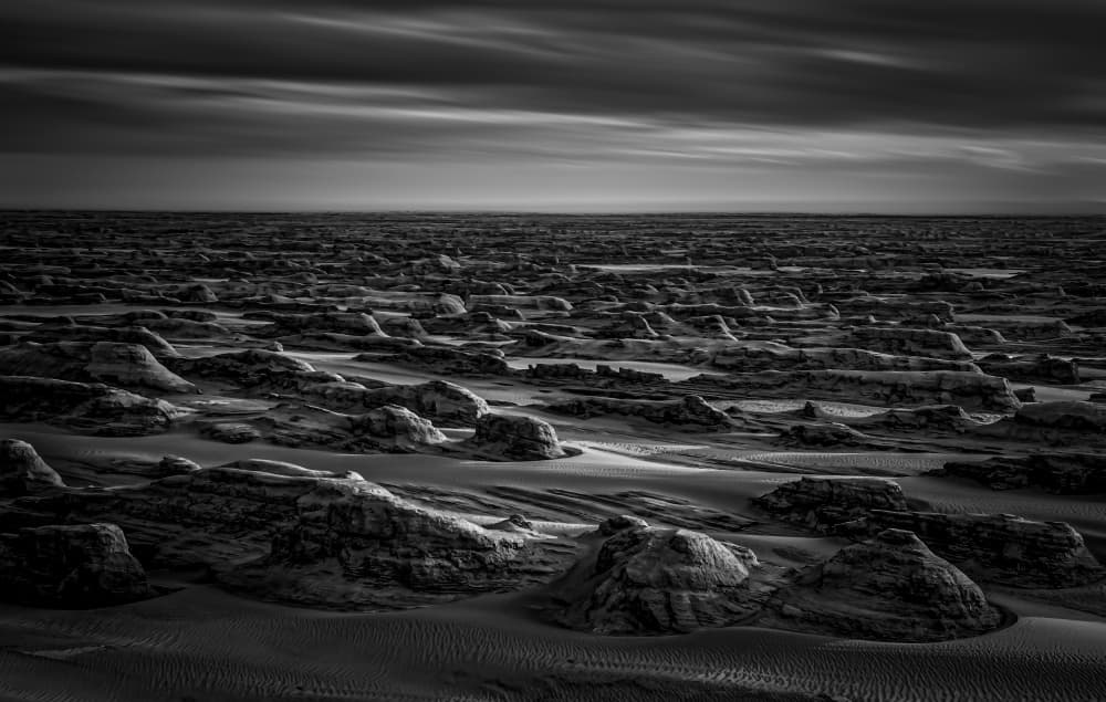 Monochrome Desert Formations by Irene Wu — canvas wall art
