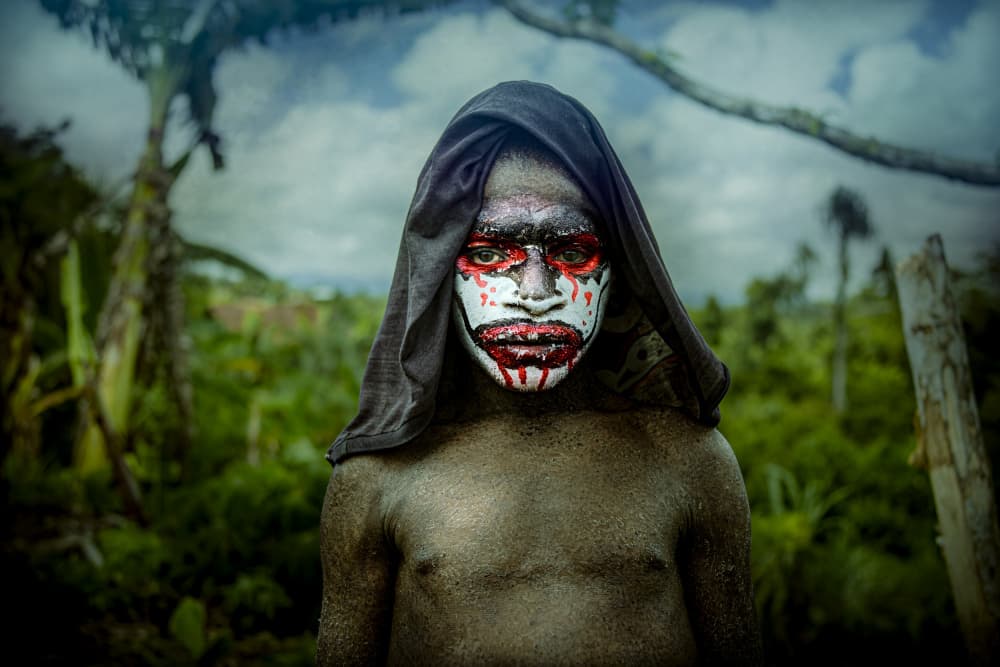 Mysterious Face Paint Portrait by Svetlin Yosifov — canvas wall art