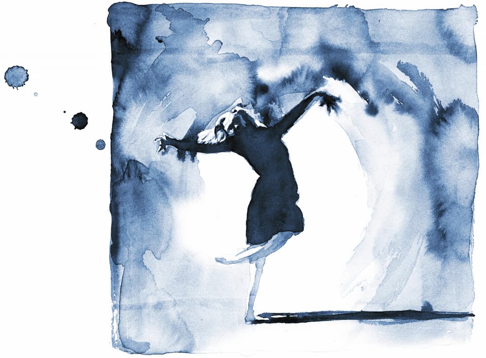 Expressive Blue Dancer by RodMacIver — canvas wall art