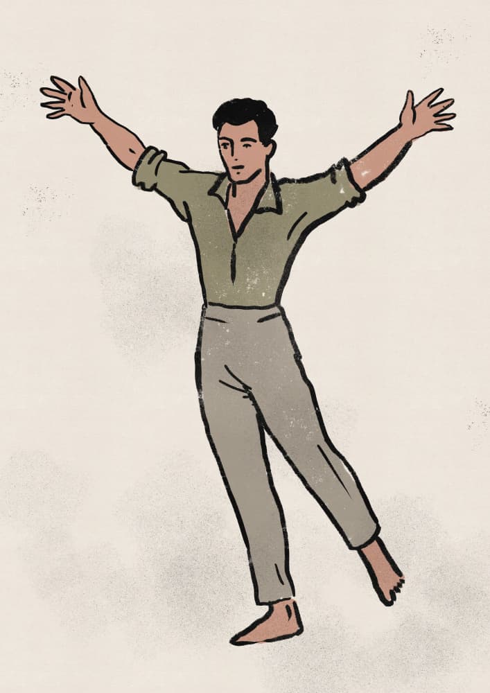 Joyful Dancing Man by Nicholas — canvas wall art