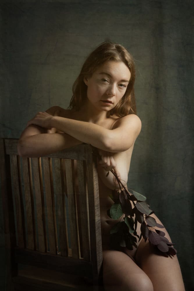 Pensive Nude Portrait by Ruth Franke — canvas wall art