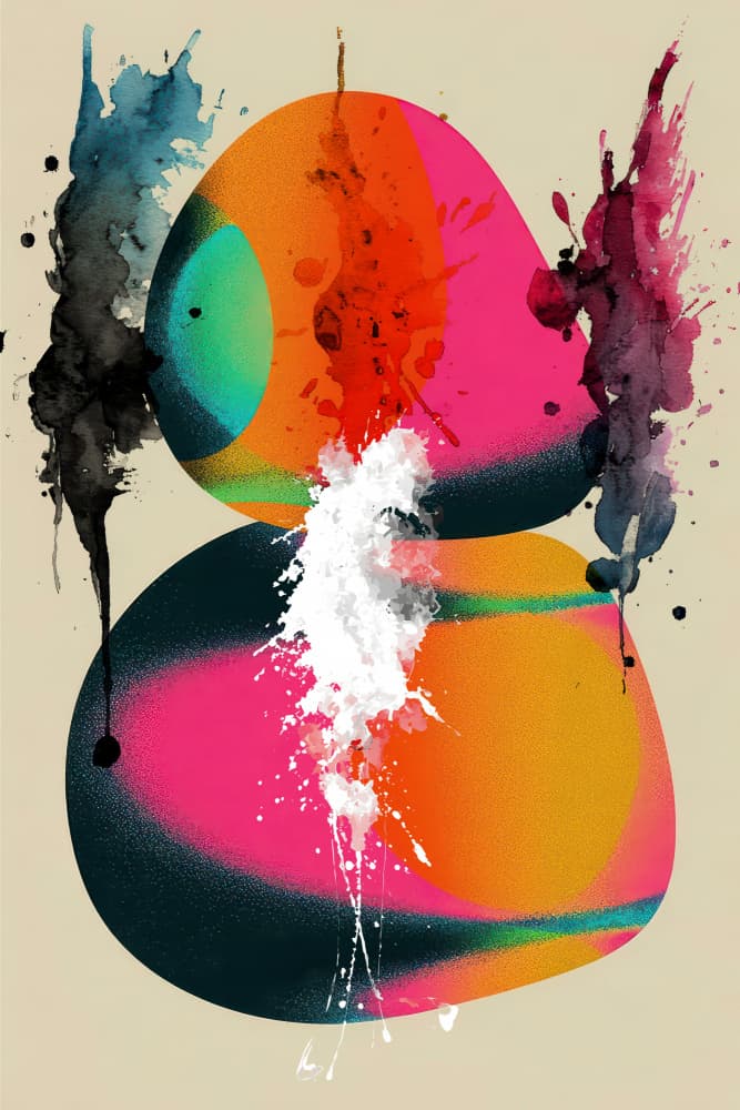 Vibrant Paint Shapes by Rafal Kulik — canvas wall art