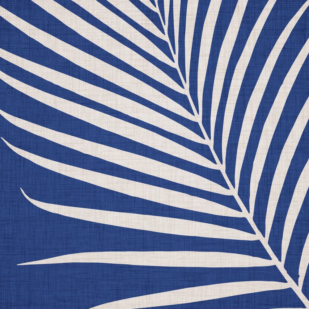 Indigo Palm Leaf by Kristian Gallagher — canvas wall art