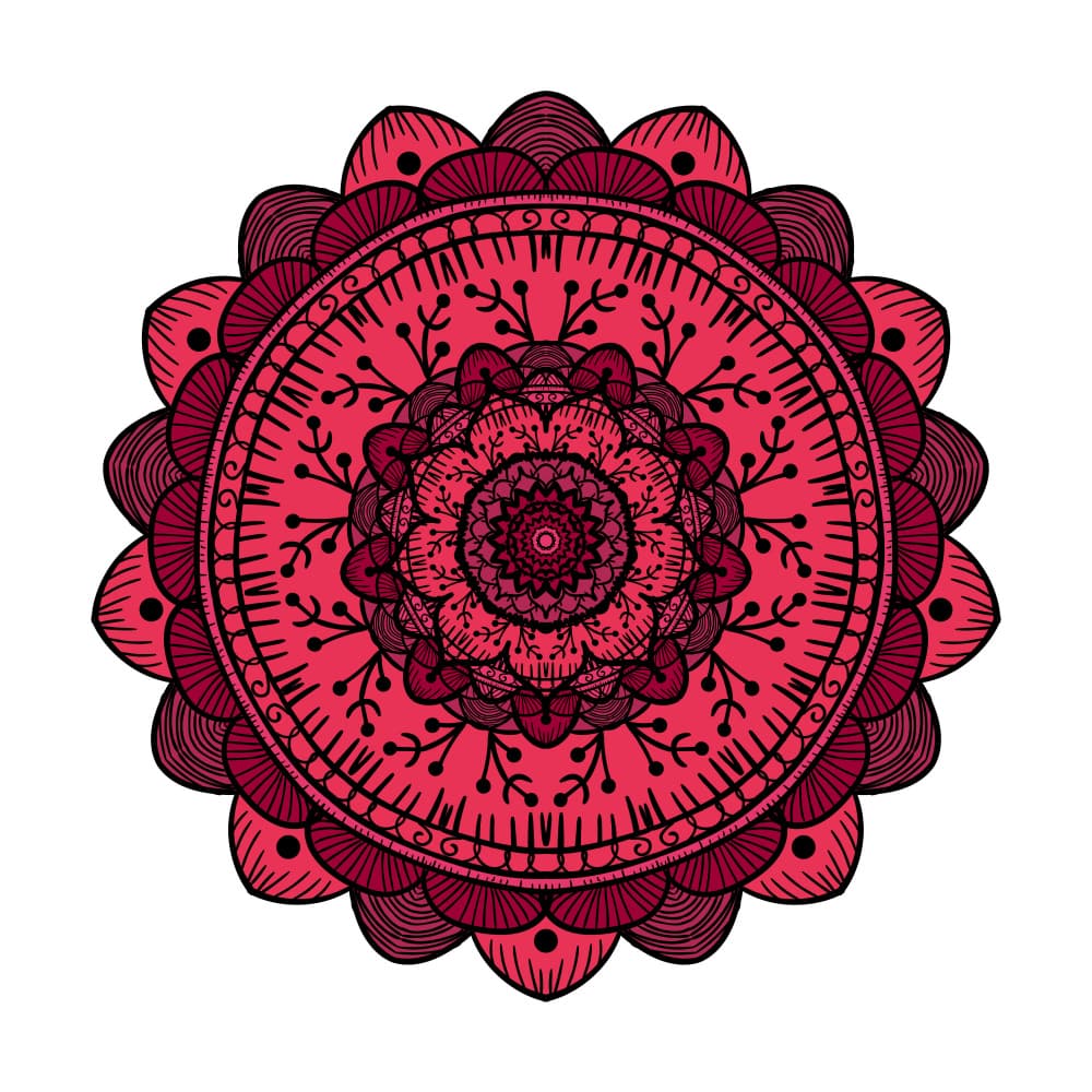 Crimson Mandala Bloom by Marika Barsrsind β canvas wall art