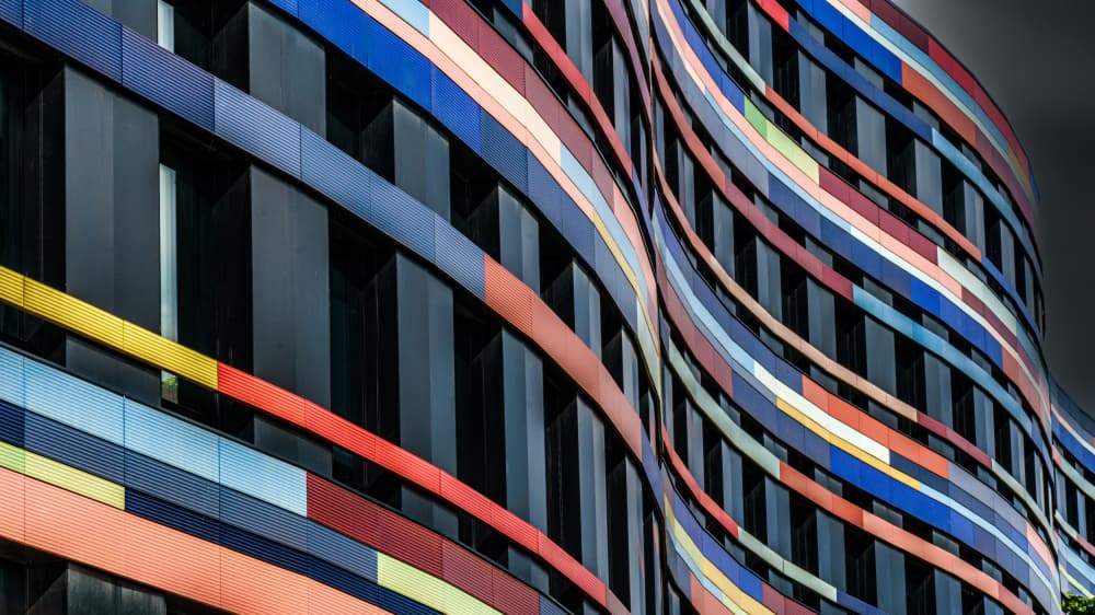 Colorful Wavy Building by Stephan Rückert — canvas wall art