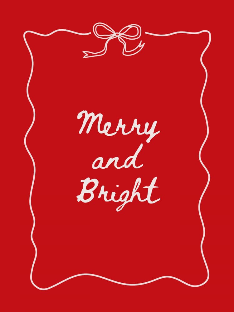 Merry and Bright Bow by Jolly and Dash — canvas wall art
