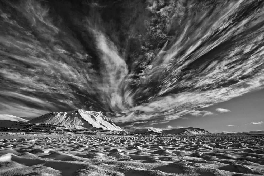 Swirling Sky Winter Landscape by Þorsteinn H. Ingibergsson — canvas wall art