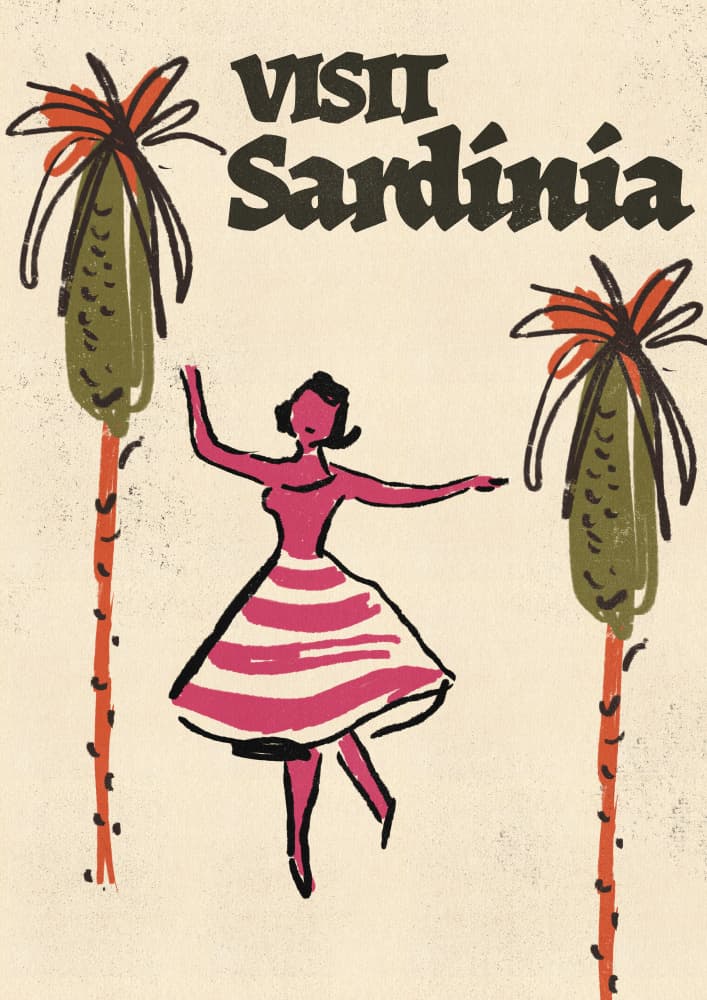 Vintage Sardinia Dancer by Nicholas — canvas wall art