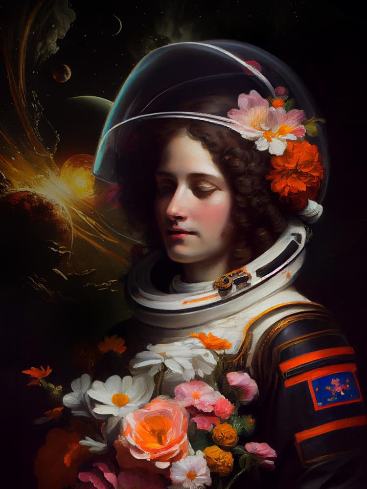 Astronaut Beauty by Dikhotomy — canvas wall art