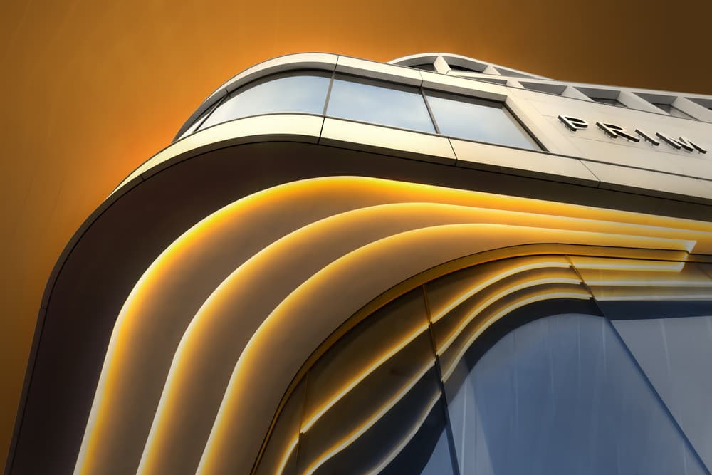 Golden Curved Architecture by Marc Huybrighs — canvas wall art