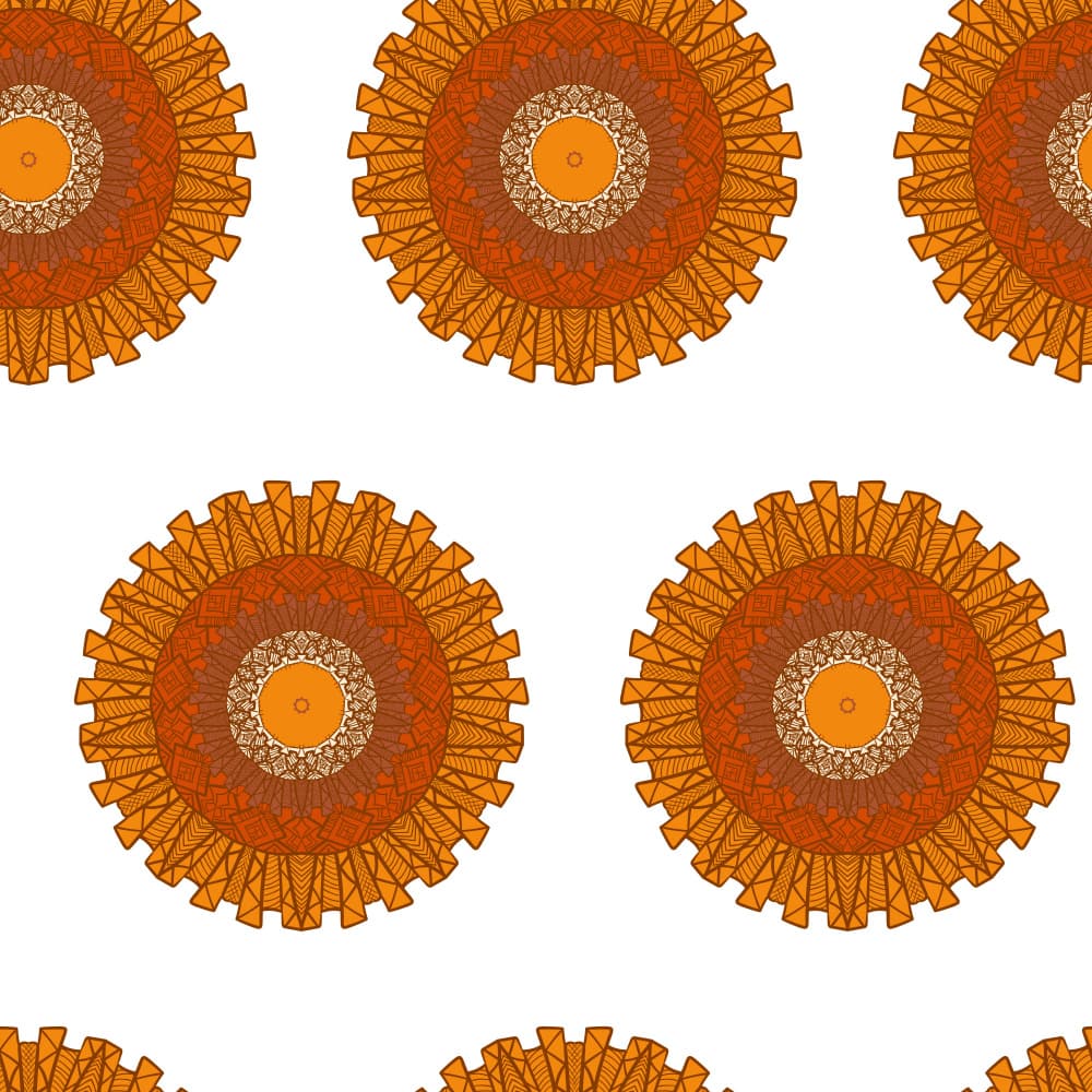 Warm Mandala Patterns by Marika Barsrsind β canvas wall art