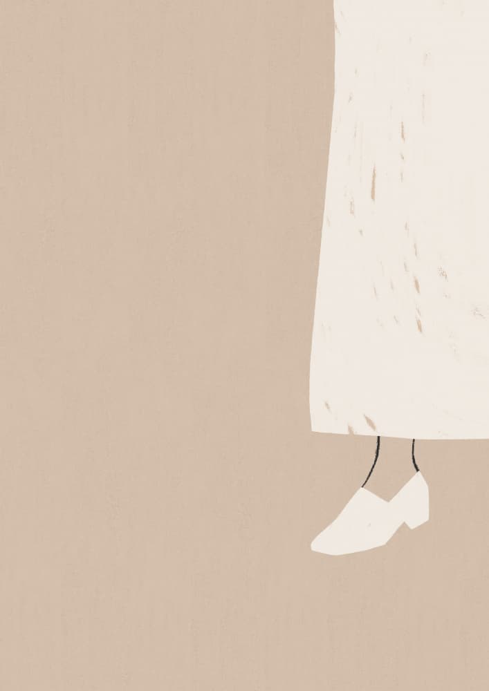 Graceful White Dress Foot by Kit Agar — canvas wall art