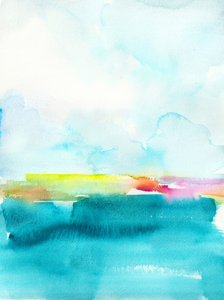 Colorful Abstract Waterscape by Christine Lindstrom — canvas wall art