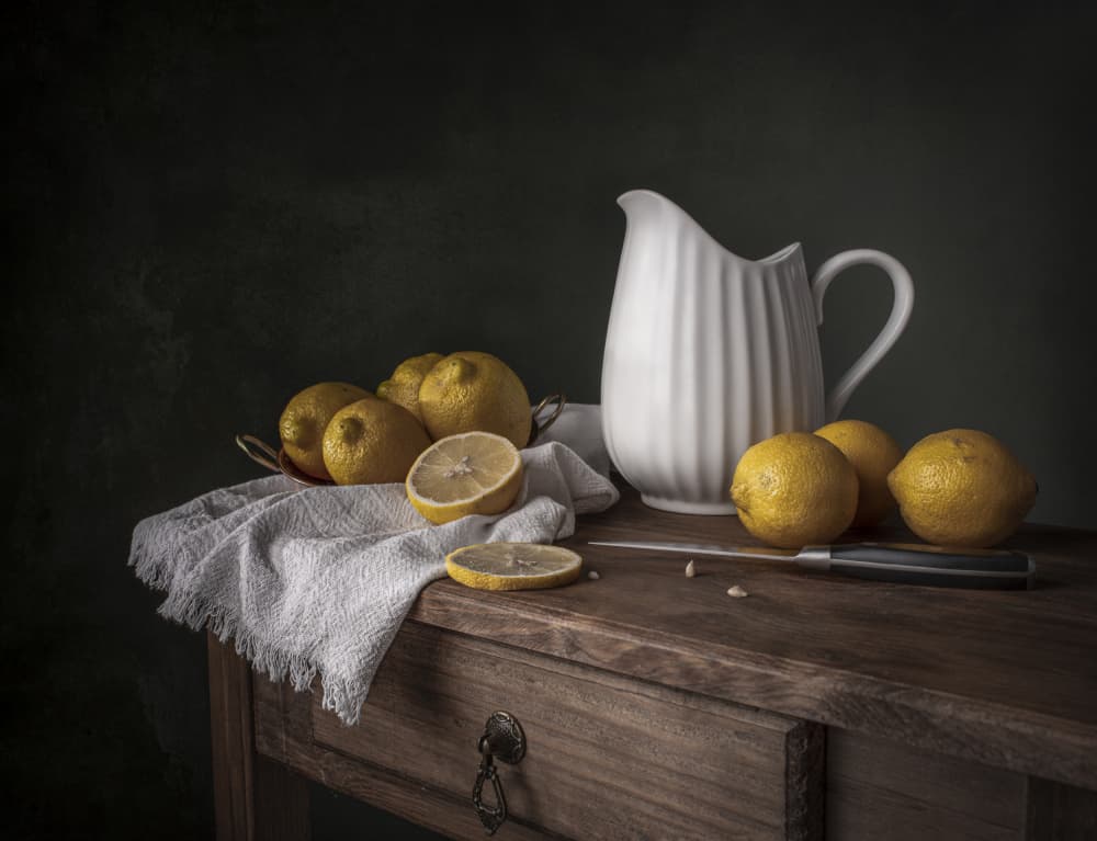 Fresh Lemons on Wood by Margareth Perfoncio — canvas wall art