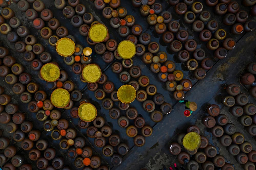 Overhead Fermentation Jars by Azim Khan Ronnie — canvas wall art