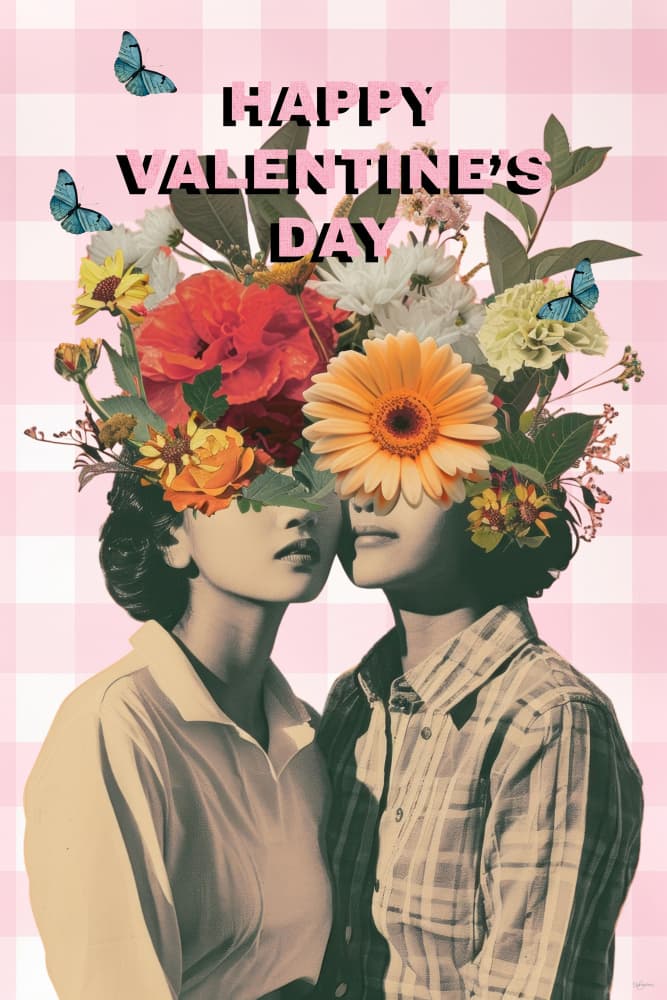 Valentine Flower Couple by Sue Skellern — canvas wall art