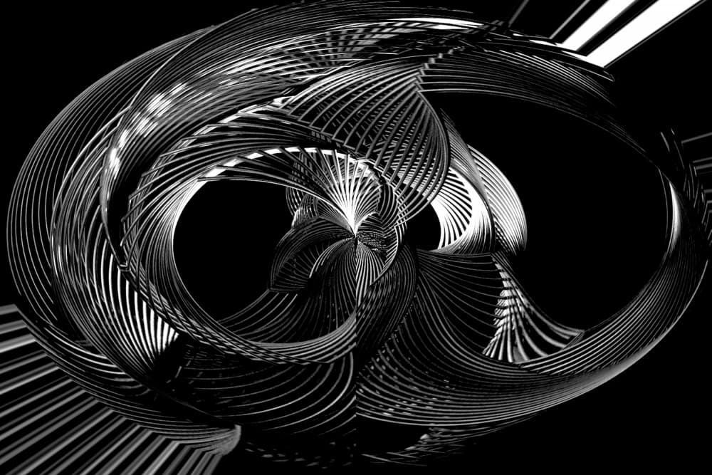 Dynamic Silver Swirls by Robin Wechsler — canvas wall art