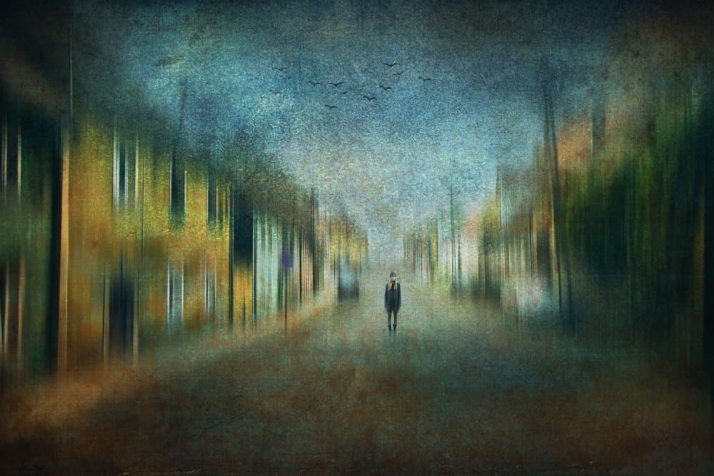 Lone Figure on Street by Ewa Całkosińska-Kajzer — canvas wall art