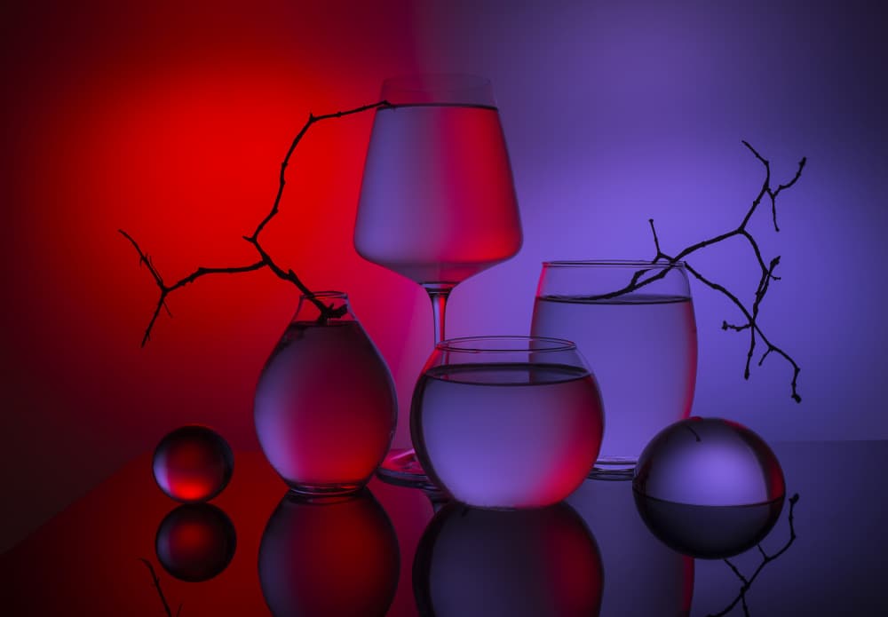Red Blue Glass Glow by Evgeniy Popov — canvas wall art
