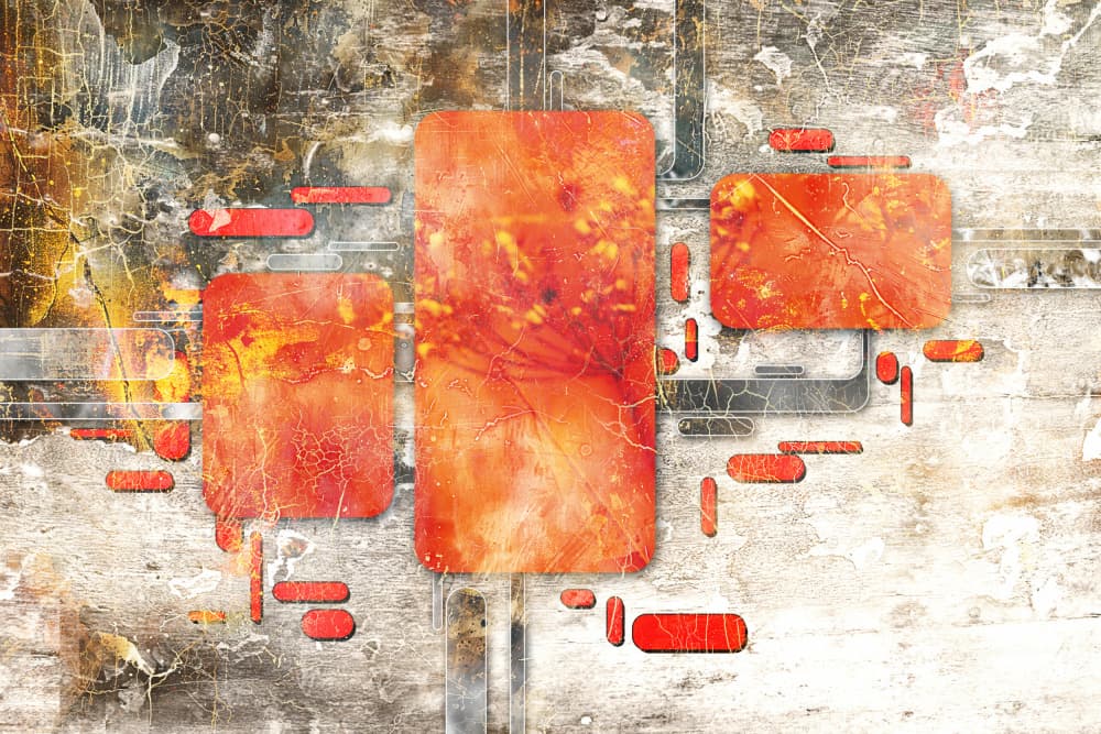 Dynamic Orange Elements by Rafal Kulik — canvas wall art