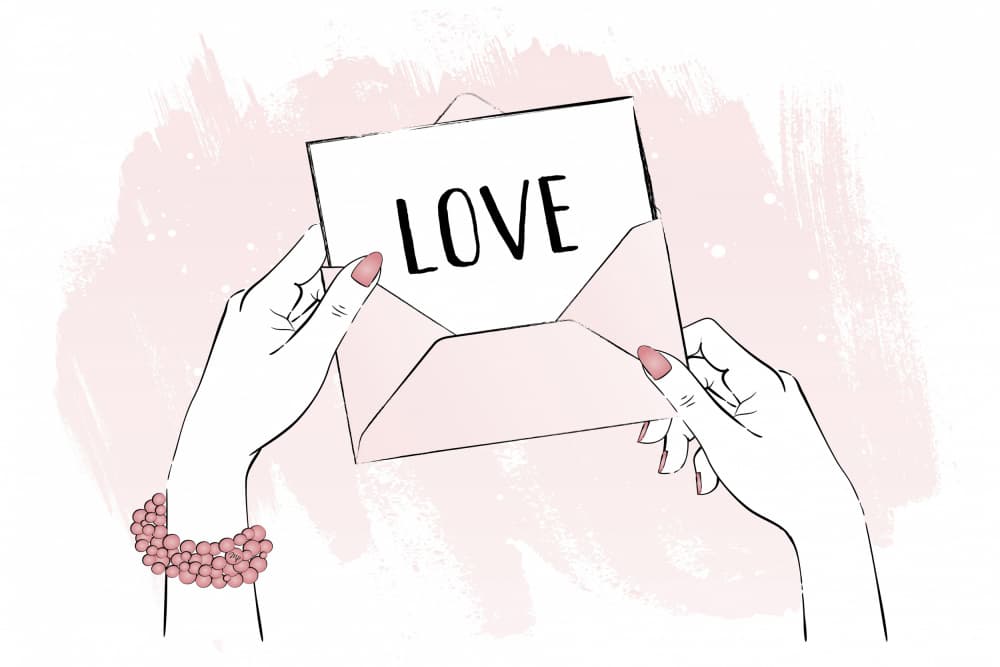 Love Letter Hands by Martina — canvas wall art