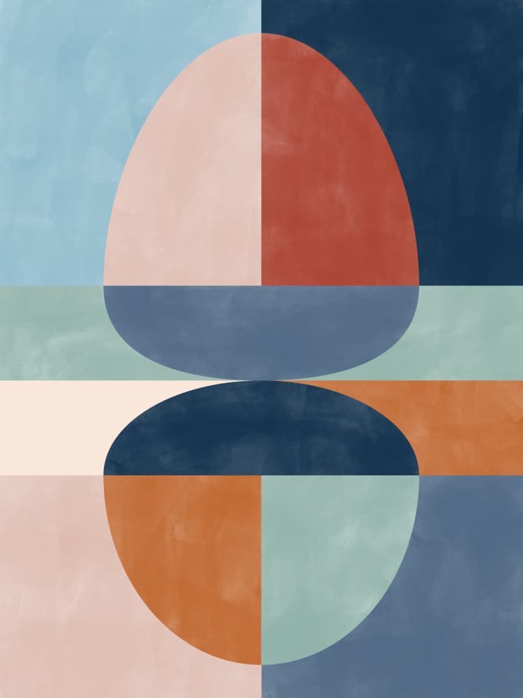 Muted Geometric Balance by Elena Ristova — canvas wall art