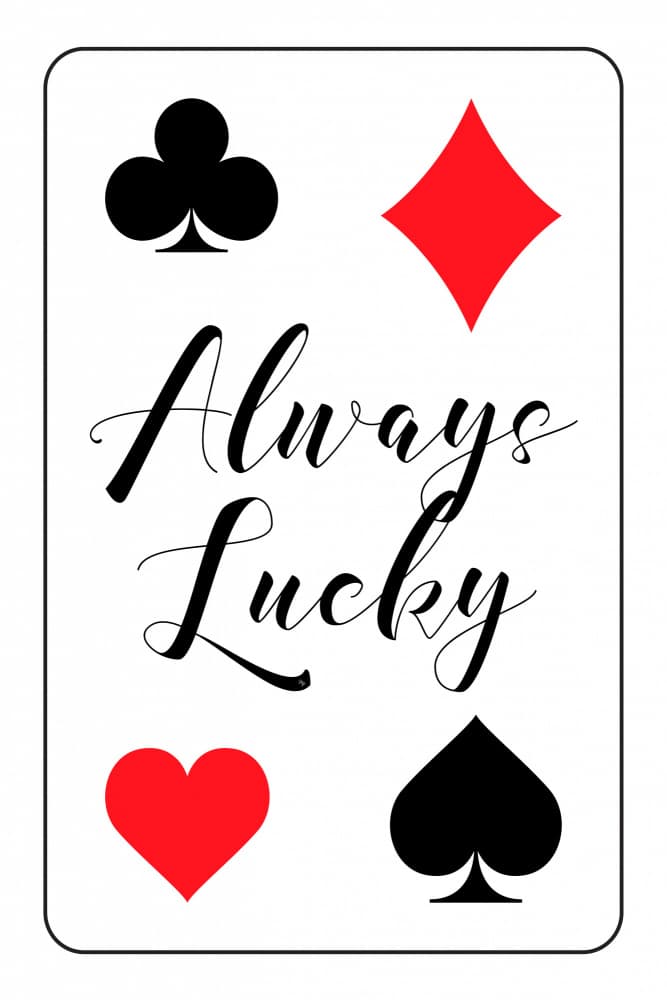 Always Lucky Playing Card by Martina — canvas wall art