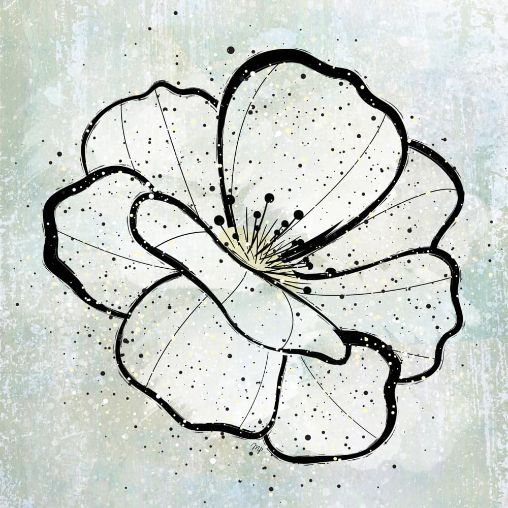 Elegant Floral Sketch by Martina — canvas wall art