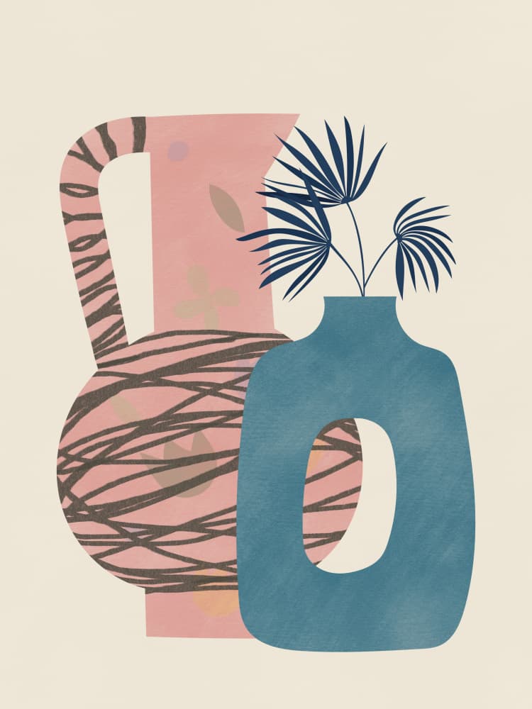 Abstract Vases Still Life by Little Dean — canvas wall art