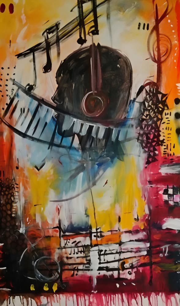 Vibrant Music Abstract by Nico Phooko — canvas wall art