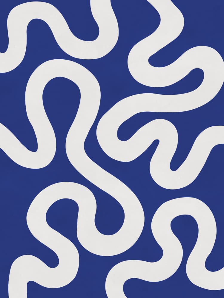 Wavy Blue Lines by Vitor Costa — canvas wall art