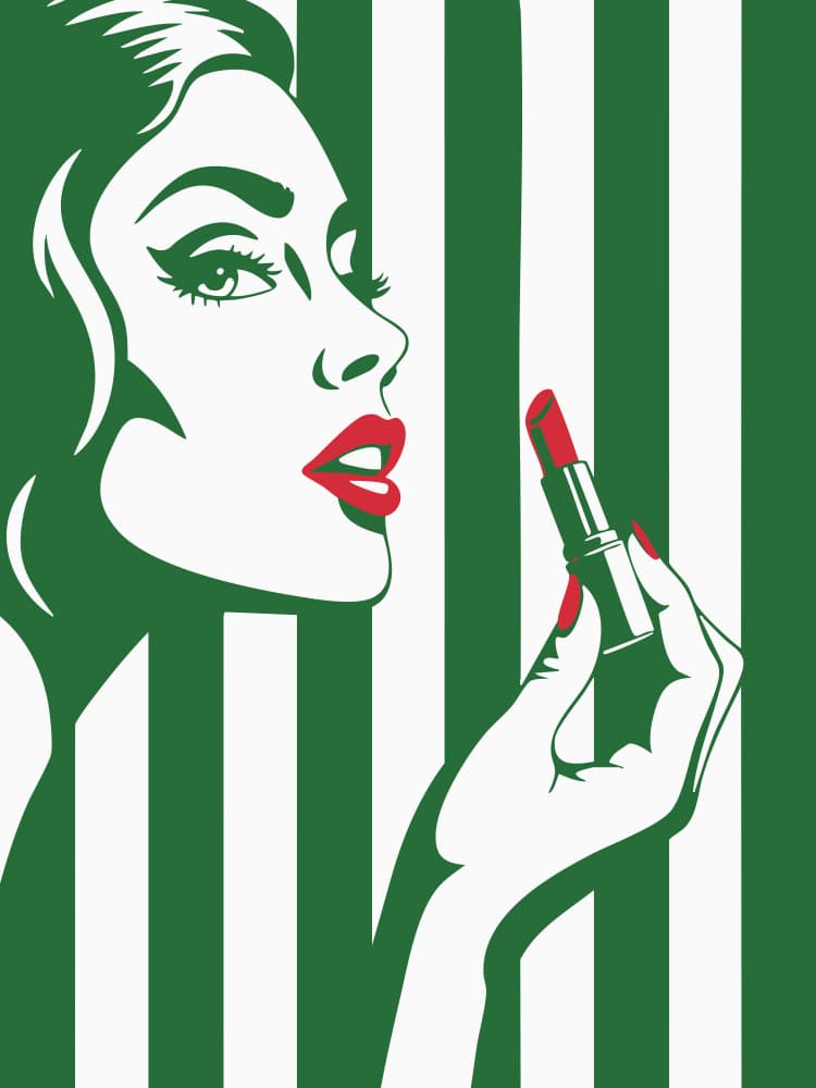 Pop Art Lipstick Glamour by Andreas Magnusson — canvas wall art