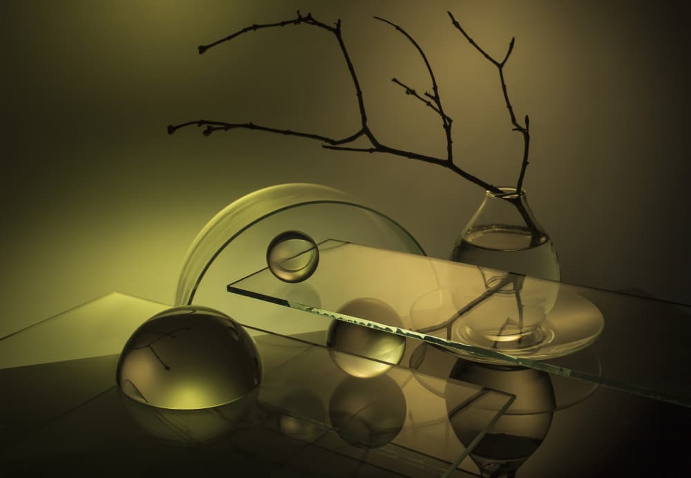 Golden Glass Reflections by Evgeniy Popov — canvas wall art