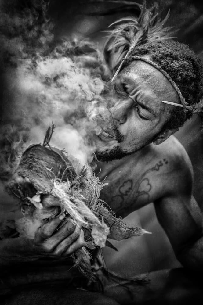Tribal Smoke Ritual by Pavol Stranak — canvas wall art
