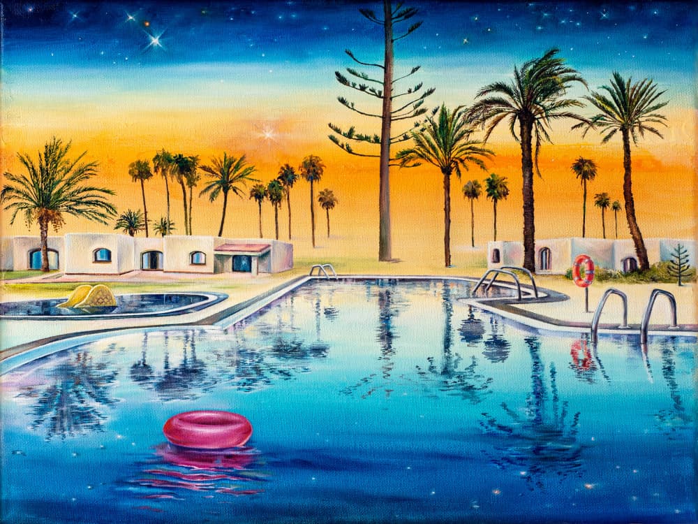 Starry Night Pool by Anne Wölk — canvas wall art
