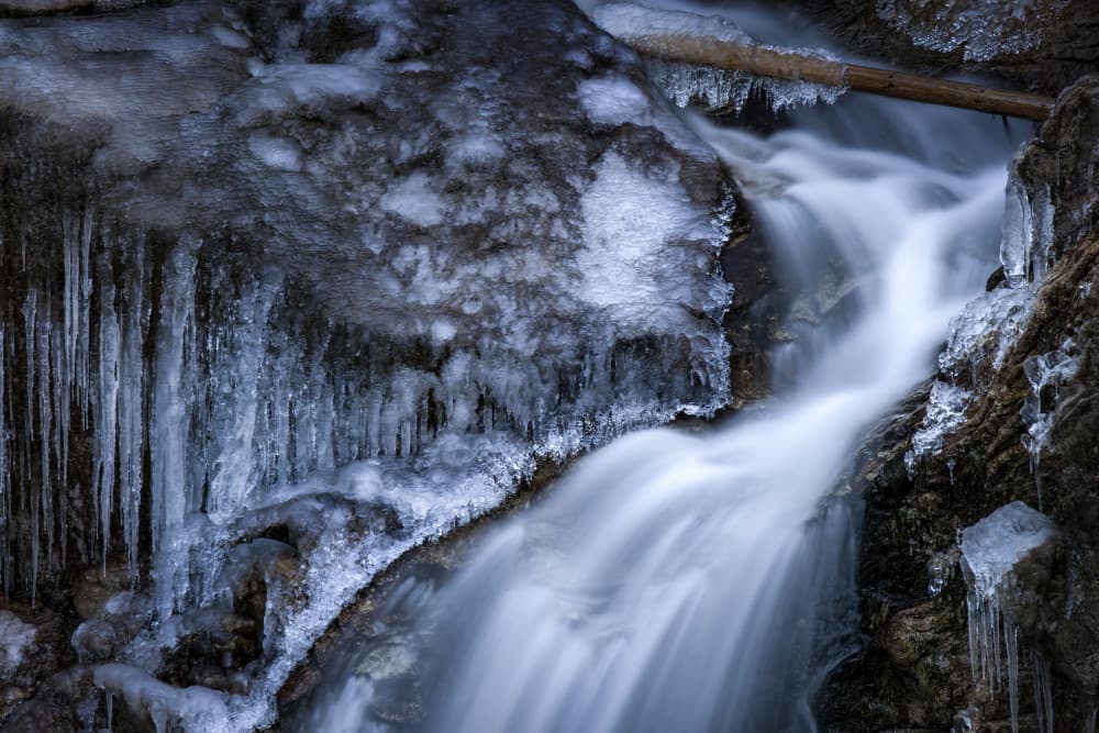 Icy Winter Waterfall by Norbert Maier — canvas wall art