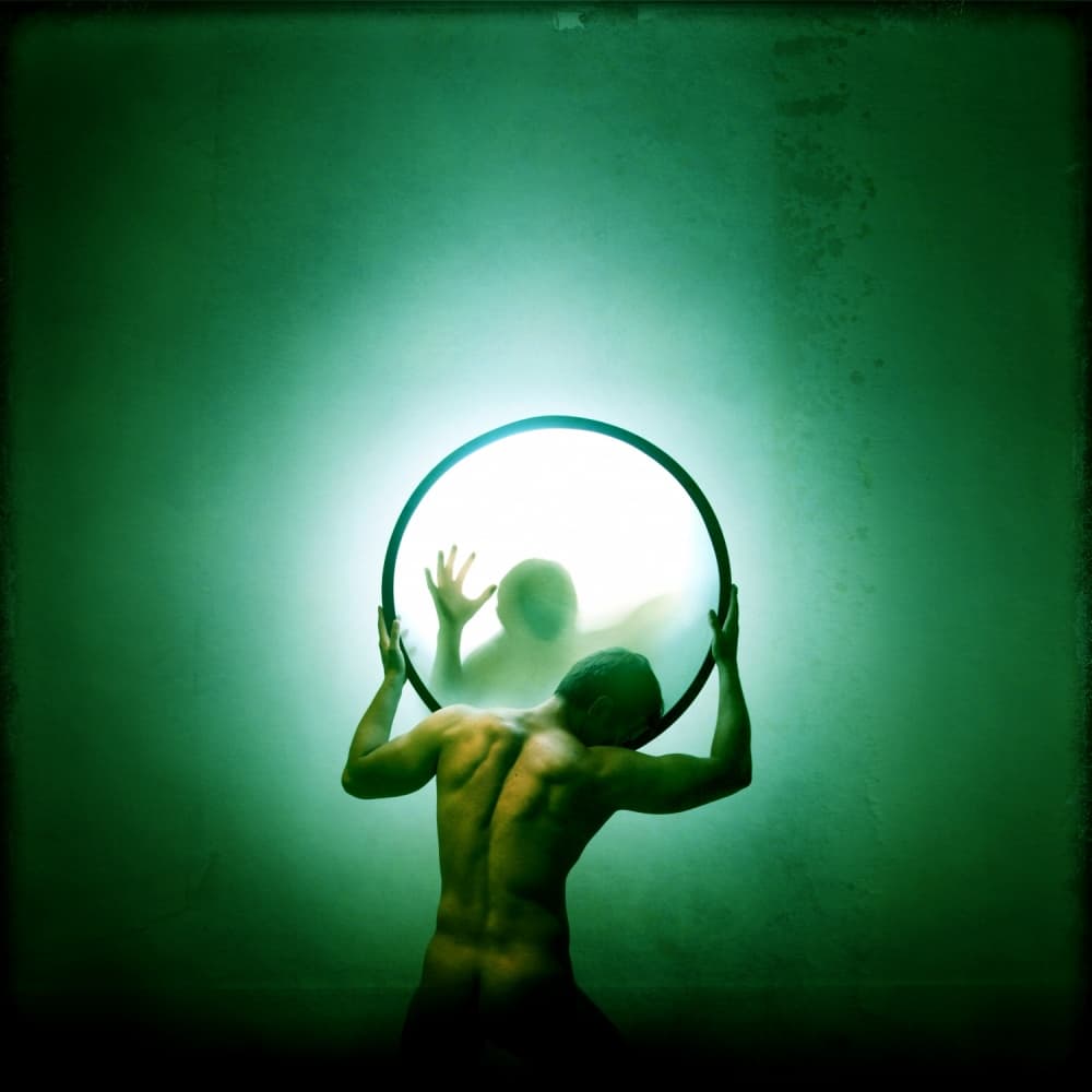 Man Holds Inner Light by Yaroslav Vasiliev-Apostol — canvas wall art