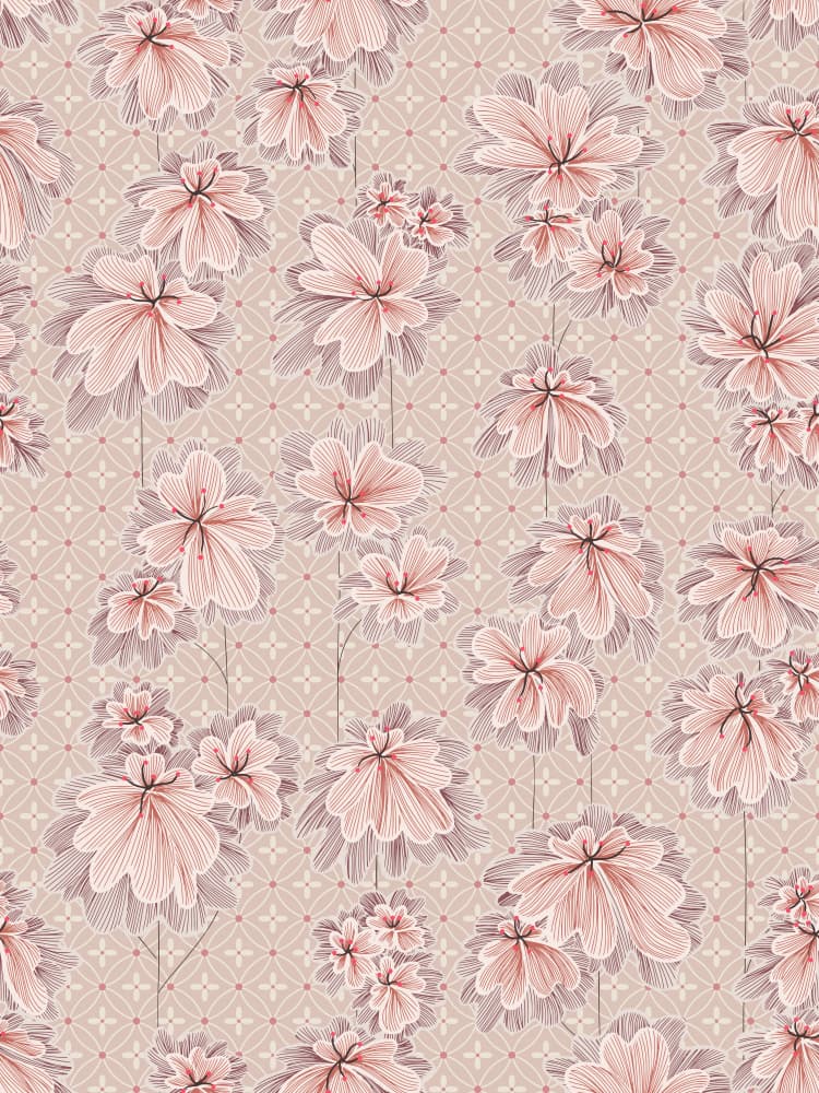 Soft Floral Pattern by Annick — canvas wall art