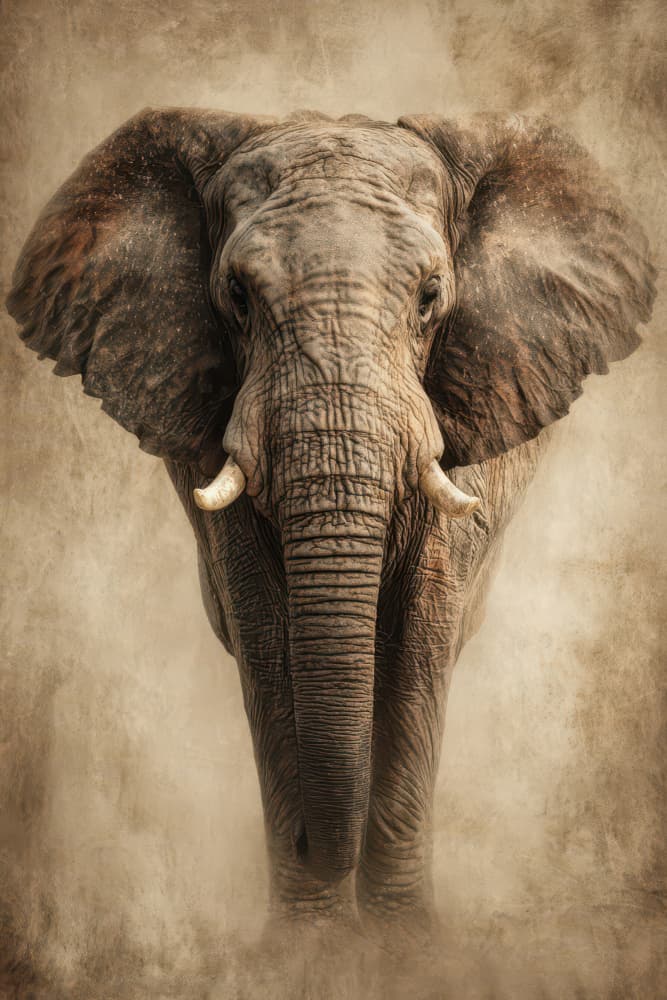 Majestic African Elephant by Rafal Kulik — canvas wall art