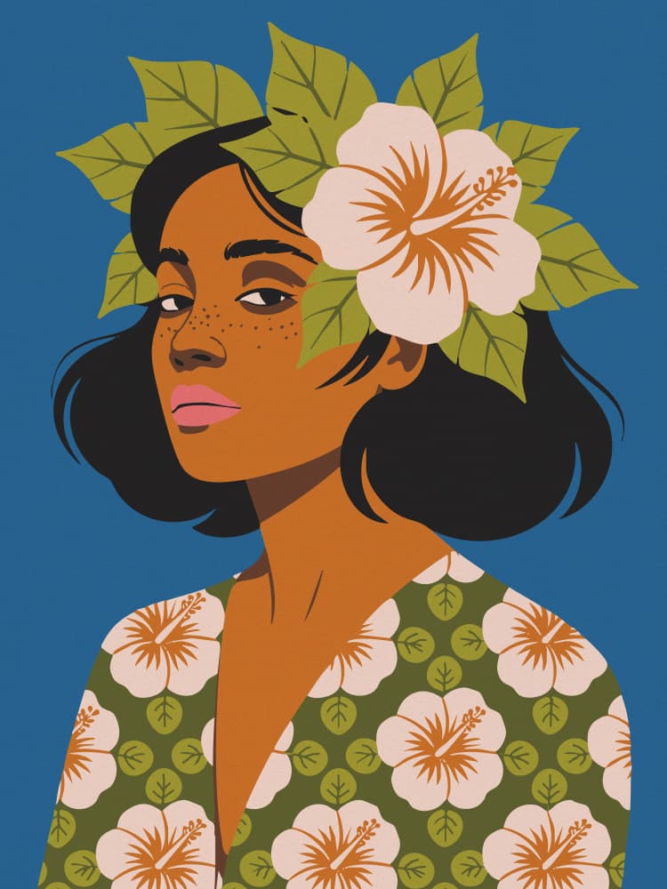 Tropical Hibiscus Woman by Andreas Magnusson — canvas wall art