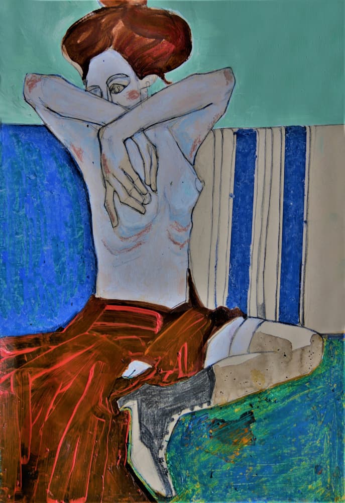 Tribute to Egon Schiele by Doris Schmitz — canvas wall art