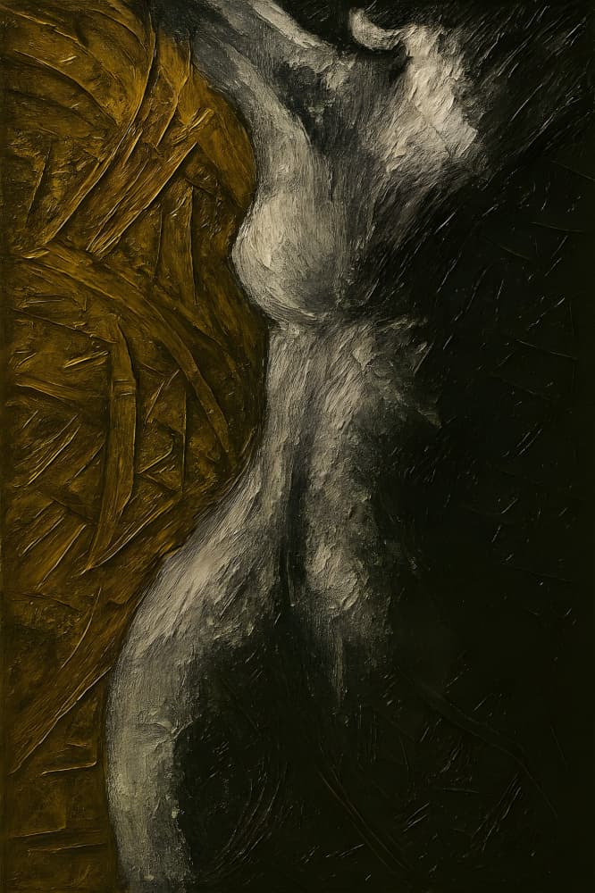 Dramatic Golden Form by HUGO — canvas wall art