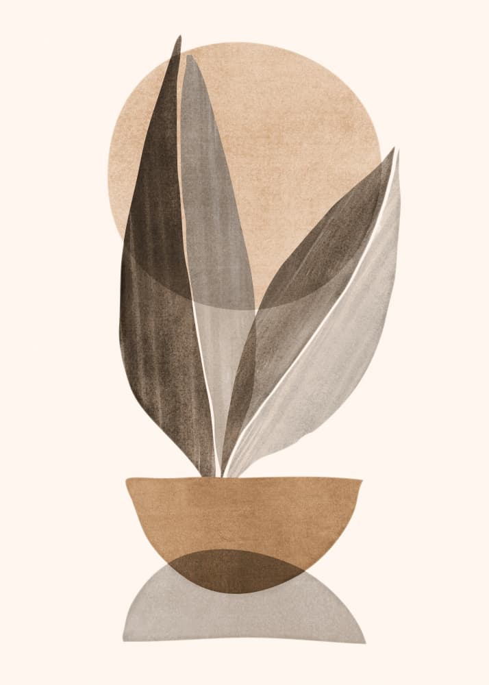 Neutral Botanical Shapes by Kristian Gallagher — canvas wall art