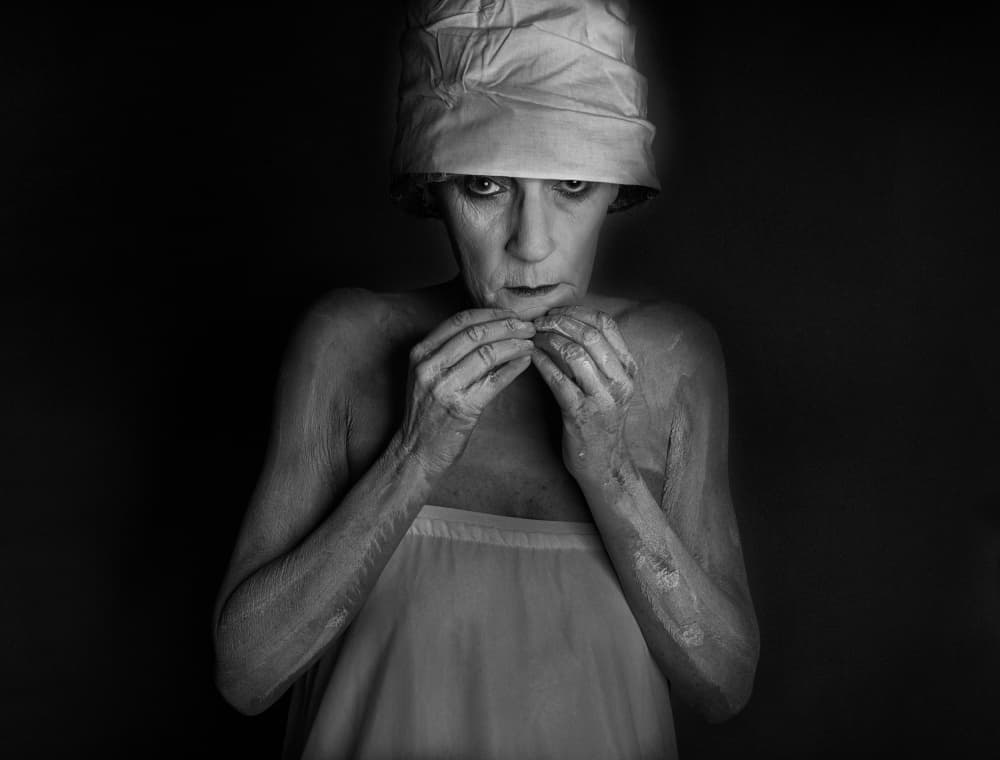 Intense Woman Portrait by Monika Vanhercke — canvas wall art