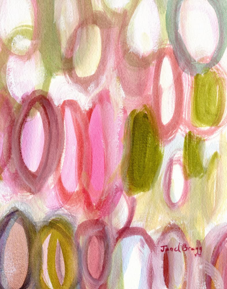 Vibrant Abstract Ovals by Janel Bragg — canvas wall art