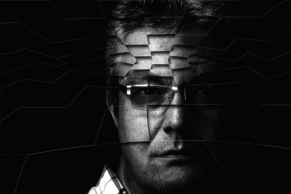 Geometric Man Portrait by Stefan Eisele — canvas wall art