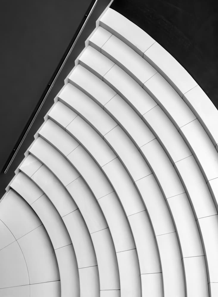 Flowing White Geometry by Markus Auerbach — canvas wall art